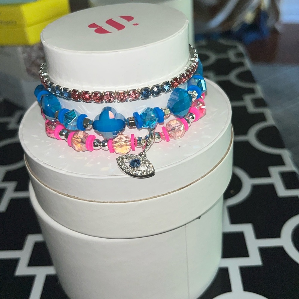 Bomb Party bracelet stack, The Stack of Good Luck